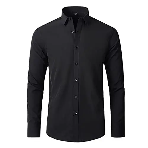 Produktbild: Herren Hemd formelle Freizeithemd Businesshemden Freizeithemden Langarm Klassisch Regular Fit Hemden Herren Hemd Sommer Modern Polo Pullover Herren Langarm Hemd Herren Langarm Slim Fit Bügelfrei Weiß