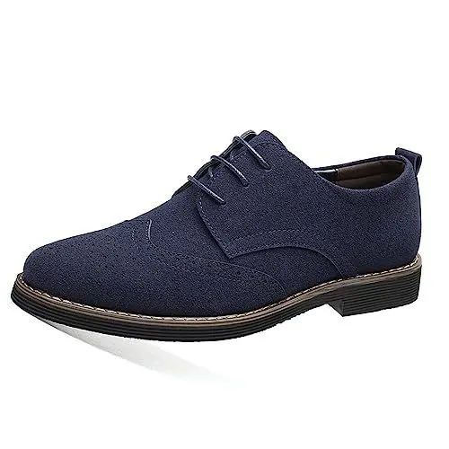 Produktbild: Herren Hochzeit Brogue Schuhe Anzugschuhe Derby Schnürhalbschuhe Oxfords Klassische Business Schuhe Blau 46