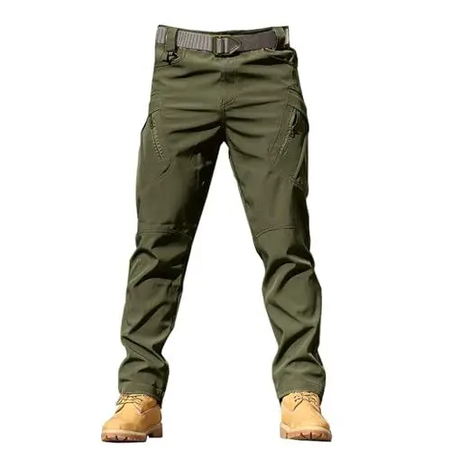 Produktbild: Herren Hosen Baumwolle Casual Jogger Sporthose Freizeithose Cargo Chino Hose Elastische Taille Jens Hosen Herr Chino Hose Herren Knopfleiste Hosen Herren Cargo Slim Fit
