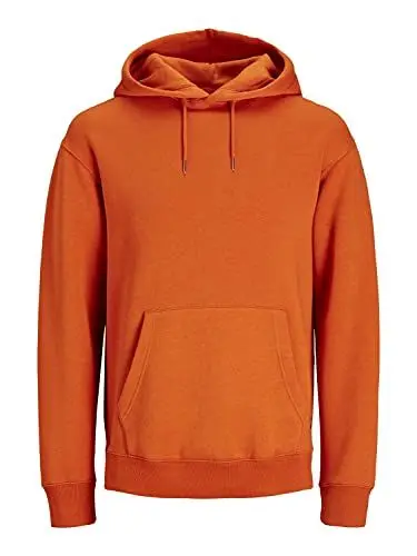 Produktbild: Herren Jack & Jones Basic Hoodie Soft Sweat Hood Jumper Kapuzen Pullover, Farben:Orange, Größe Pullover:XS