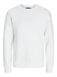 Produktbild: Herren Jack & Jones Basic Sweater | Langarm Shirt Rundhals Pullover | Warmer Jumper ohne Kapuze JJESTAR, Farben:Weiß, Größe Pullover:L