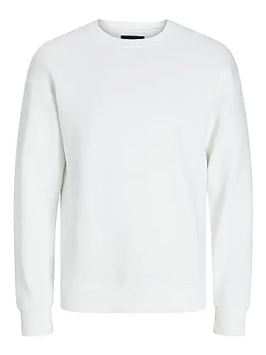 Produktbild: Herren Jack & Jones Basic Sweater | Langarm Shirt Rundhals Pullover | Warmer Jumper ohne Kapuze JJESTAR, Farben:Weiß, Größe Pullover:L