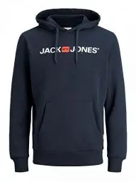 Produktbild: Herren Jack & Jones Corp Logo Sweat Hood Kapuzen Sweatshirt Basic Jumper Reg Fit, Farben:Navy, Größe Pullover:M