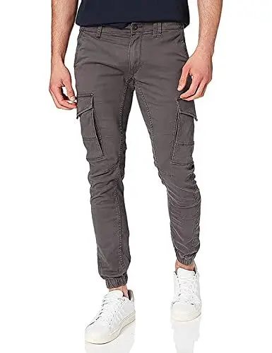 Produktbild: Herren Jack & Jones Hose Cargo Jogger Pants Paul Flake AKM 542 Twill Gummibund, Farben:Grau, Größe Hosen:33W / 30L