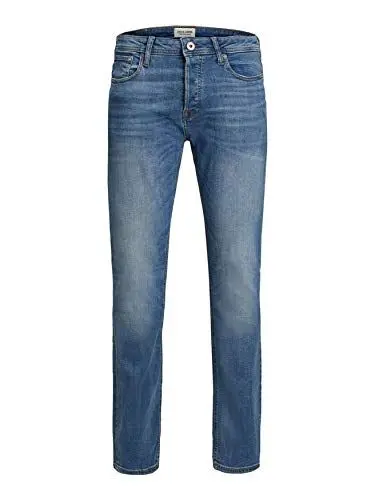 Produktbild: Herren Jack & Jones Jeans Tim Straight Legs Slim Fit Flat Front Tim ORIGINAL, Farben:Blau-2, Größe Jeans:29W / 32L
