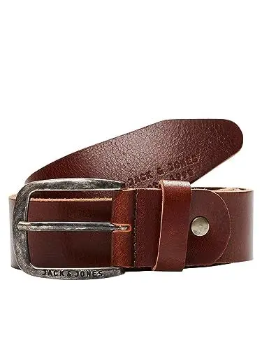 Produktbild: Herren Jack & Jones Ledergürtel JACPAUL Belt Echt Leder Jeans Hosen Gürtel, Farben:Braun, Größe Gürtel:85