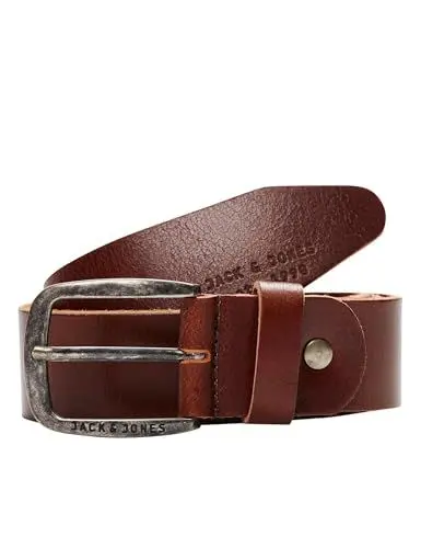 Produktbild: Herren Jack & Jones Ledergürtel JACPAUL Belt Echt Leder Jeans Hosen Gürtel, Farben:Braun, Größe Gürtel:105