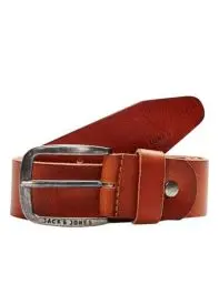 Produktbild: Herren Jack & Jones Ledergürtel JACPAUL Belt Echt Leder Jeans Hosen Gürtel, Farben:Mittelbraun, Größe Gürtel:85