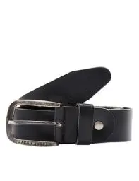 Produktbild: Herren Jack & Jones Ledergürtel JACPAUL Belt Echt Leder Jeans Hosen Gürtel, Farben:Schwarz, Größe Gürtel:85