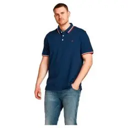 Produktbild: Jack & Jones Herren Jjepaulos +Fit Polohemd, Dunkelblau, 6XL Große Größen EU