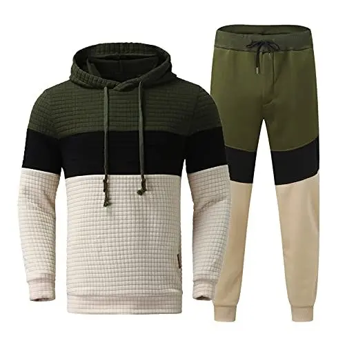 Produktbild: Herren Jogging Anzug Trainingsanzug Sportanzug aus Baumwolle Streatwear TrainingsanzüGe Bodybuilding Kleidung Herren Sport Anzug Herren Training Gym Männer(Green,3XL)