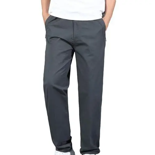 Produktbild: Herren Jogginghose Baumwolle Sweathose Lange Atmungsaktiv Sporthose Yogahose Klassische Trainingshose mit Taschen Fitness-Bekleidung Jogginghose Herren Groesse 58 Sport Trousers Men Cotton