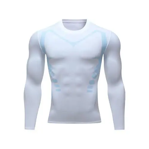 Produktbild: Herren Kompressionsshirt Langarm Funktionsshirt Atmungsaktiv Sportshirt Schnelltrocknend Abnehmen Laufshirt Fitness Shirt Männer Trainingsshirt Shapewear Herren Bauchweg Duneva Vital Shirt
