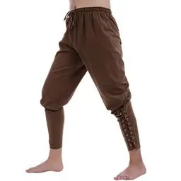 Produktbild: Herren Mittelalter Hose Steampunk Renaissance Hosen Gothic Kost�m Vintage Lang Viktorianische Hose Wikinger Kleidung M�nner Piratenhose Halloween Faschingskost�m Freizeithose Leinenhose Braun XL