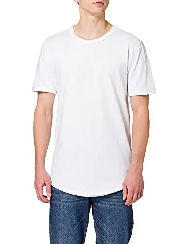 Produktbild: Herren O&S Rundhals T-Shirt Langes Einfarbiges Kurzarm Shirt Basic Shortsleeve aus Baumwolle ONSBENNE