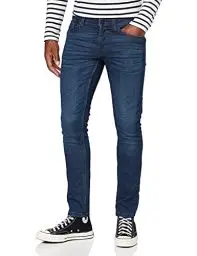 Produktbild: Herren O&S Slim Fit Jeans | Basic Hose Denim Pants ONSLOOM | Tapered Trousers Stoned Washed, Farben:Blau-2, Größe Jeans:31W / 32L