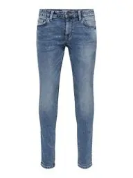 Produktbild: Herren O&S Slim Fit Jeans | Basic Hose Denim Pants ONSLOOM | Tapered Trousers Stoned Washed, Farben:Blau, Größe Jeans:29W / 30L
