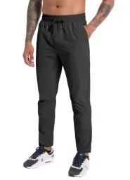 Produktbild: Herren Outdoorhose Wanderhose Wasserdicht Schnelltrocknend Trekkinghose Leichte Stretch Jogginghose UV Schutz UPF 50 Funktionshose Sporthose Herren Lang Laufhose Freizeithose Trainingshose Black-M