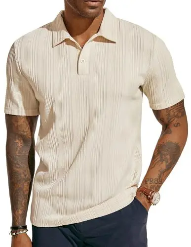 Produktbild: Herren Tshirt Poloshirt Kurzarm Golf Polo Shirt Casual Sportlich Tshirt Aprikose M