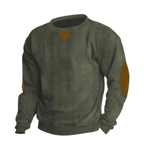 Produktbild: Herren Pullover Cordjacke Herren Glitzer Hemd Männer Bluse Mit Stehkragen Ausgefallene Pullover Herren Winterpullover Herren Slim Fit Pullover Herren Tactical Pullover Herren Pullover Weiß Schön