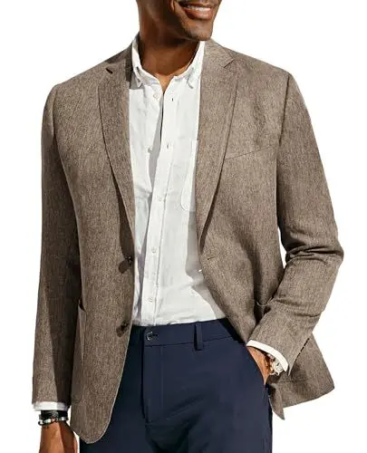 Produktbild: PaulJones Sakko für Herren Blazer Regular Fit Anzugjacke Lässig mit gekerbtem Revers und 2 Knopf L Khaki 558S24-4