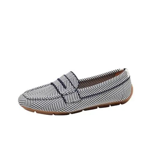 Produktbild: Herren Sandalen & Slides FüR Trekkingsandalen Leichte Strick-Loafer für Damen, Fahr-Loafer, lässiger Slip-On, Flache, Bequeme Bootsschuhe, atmungsaktive Schuhe mit flachem Extra Breite (Blue, 40)
