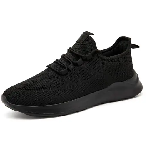 Produktbild: Herren Schuhe Sneaker Sportschuhe Laufschuhe Turnschuhe Leichte Freizeitschuhe Atmungsaktiv Tennisschuhe Walkingschuhe Slip On Schuhe Schwarz 43