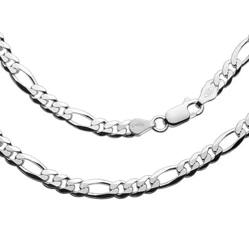 Produktbild: Herren Silberkette 925 Sterling Silber Panzerkettendesign Mit Karabinerverschluss