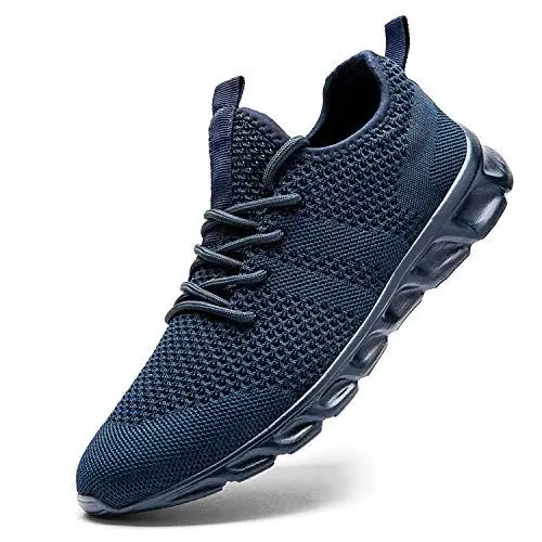 Produktbild: Herren Sneakers Laufschuhe Turnschuhe Sportschuhe Running Schuhe Freizeit Straßenlaufschuhe Fashion Leichtgewichts Atmungsaktiv Walkingschuhe Outdoor Fitness Jogging Sportsschuhe Blau 45 EU