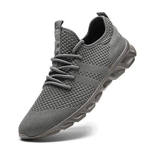 Produktbild: Herren Sneakers Laufschuhe Turnschuhe Sportschuhe Running Schuhe Freizeit Straßenlaufschuhe Fashion Leichtgewichts Atmungsaktiv Walkingschuhe Outdoor Fitness Jogging Sportsschuhe Dunkelgrau 43 EU