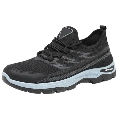 Produktbild: Herren Sport Freizeitschuhe Frühling Und Orthopädische Wanderschuhe Weiche Sohle Bequeme Atmungsaktive Outdoor-Laufsport Freizeitschuhe Schuhe Für Herren Billig (Black, 44)