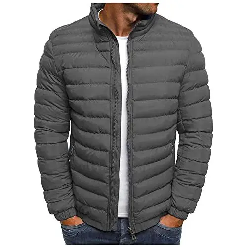 Produktbild: Herren Stehkragen Cargo Jacke Militär Outdoorjacke Winddichte Feldjacke mit Vielen Taschen Winter Arbeitsjacke Herren Herren Softshelljacke Ohne Kapuze Jacke Herren Lang Parka 4XL