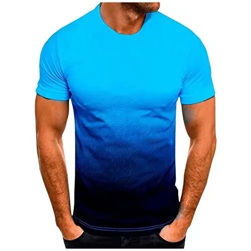 Produktbild: Herren Tshirts Sport Shirt Herren Sportkleidung Mann Herren T-Shirts Kompressionsunterwäsche Sport Shirt T-Shirt Slim Fit Herren Sportshirt Herren Kurzarm T- Shirt Black Blau