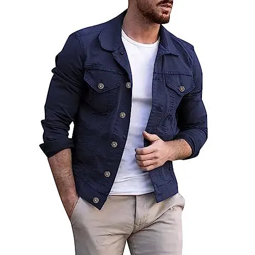 Produktbild: Herren Übergangsjacke Militär Jacke Frühling Fliegerjacke Herbst Cargojacke Army Feldjacke Tactical Bomberjacke(Navy,3XL)