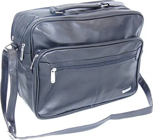 Produktbild: Herren Umhaengetasche Schultertasche Reise-Tasche Herren Leder Optik, schwarz (quer schwarz)