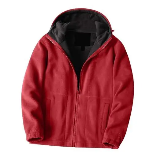 Produktbild: MMOOVV Warme Jacke aus Polarfleece für Herbst und Winter (Red, M)