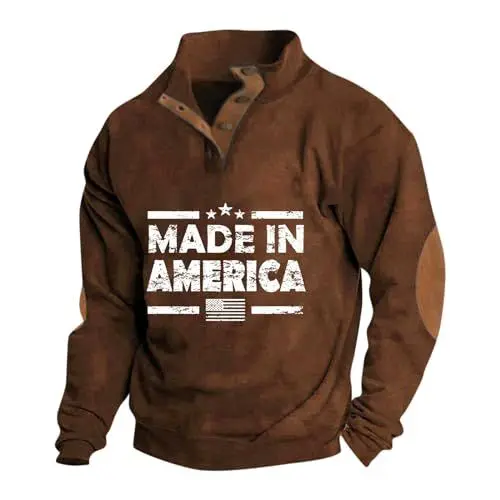 Produktbild: Herren Winterjacke Dmax Shop Jacken Herrenen Print Mit Knöpfen Taillierte Mantel Running Langarm Winter Baumwolle Mit Stehkrage Mantel Herrenen Modische Oversize Weich Braun