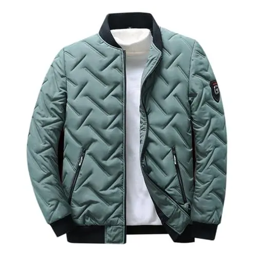 Produktbild: Herren Winterjacke Fleece Gefüttert Sweatjacke Herren Fleecejacken Daunenjacken Einfarbig Wintermantel Herren Winter Warm Steppjacke Herren Übergangsjacke Herren Longsleeve Herren