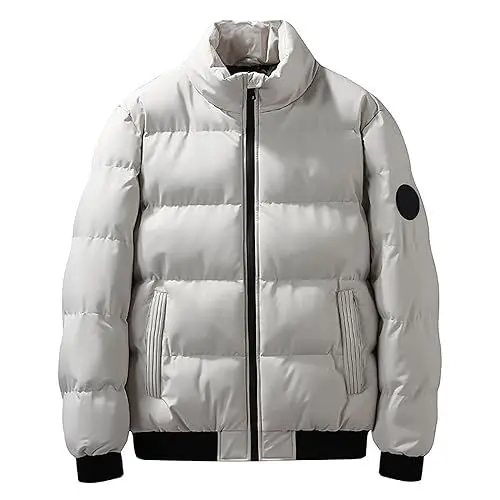 Produktbild: Winterjacke Herren Warm Womens Jacket Outdoorjacke Mit 2-Wege-Zipper Wollmantel Mit Kapuze College-Winterjacke Für Männer Parka Manner Fleece Jacket Herren Marken Sale Herren