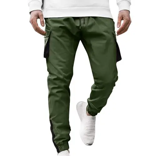 Produktbild: Herren-Cargo-Jeans, lässige Denim-Hose, Klassische gerades Bein, Normale Passform Wollhose Herren Herren Hose Cargohose Leichte Hose Herren Maenner Chino Hosen Slim Fit