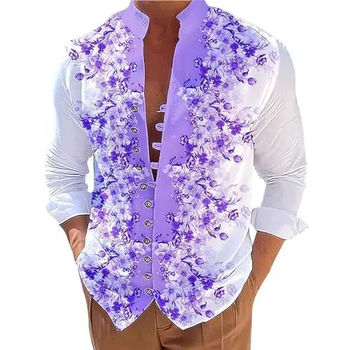 Produktbild: Herrenhemd 1Er Herren Hemd Sommer Herren Hemd Comfort Fit Kurzarm Elasthan Hemd Männer Freizeit Langarmshirt Herren Batik Shirt Herren Warehouse Deal Langarm t-Shirt