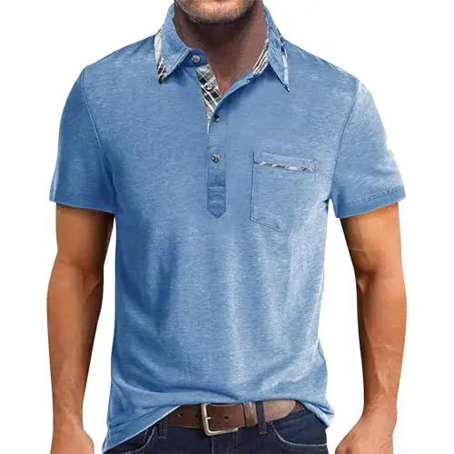 Produktbild: Herrenhemden Herrenhemden Herrenhemden Hemden für Männer mit Kurzen Ärmeln Herrenhemden Herrenhemden Herrenhemden Kurzarm Herren Casual Hemden Herrenhemden Herrenhemden Kurzarmhemden Blau 2XL