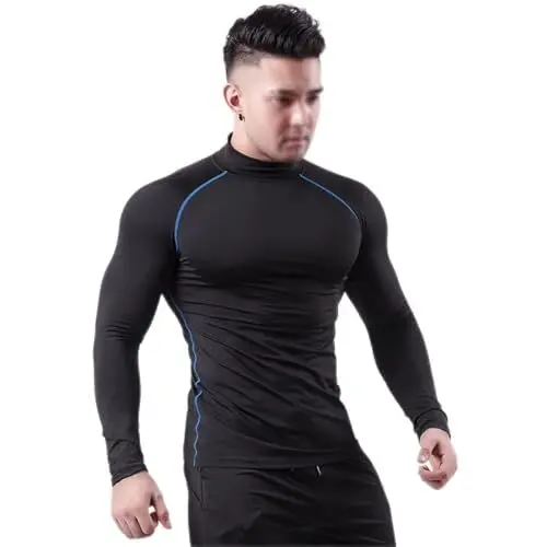 Produktbild: Herren-Kompressionsshirts, Weiches Herren-Workout-Shirt, Ultradünn, Langärmlig, für Fitness (L)