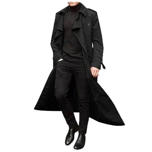 Produktbild: herrenmantel lang wintermantel business herren winter jacken für kurzmantel mantel männer caban jacke Schwarz XL