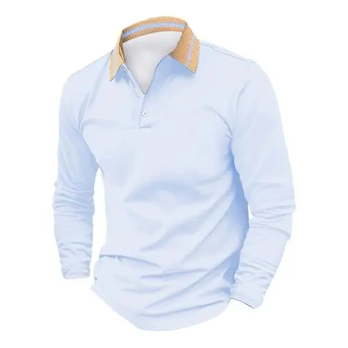 Produktbild: Herren-Oberhemden Maßgeschneiderte Passform Hemd Herren Sommer Herren Hemd Dreiviertelarm Moderne Hemd Männer Hawaii Longsleeve Poloshirt Warehouse Herren Langarm