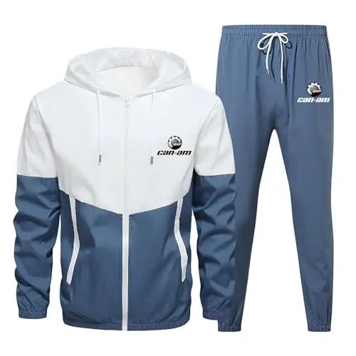 Produktbild: Herren-Set mit Reißverschlussjacke und -hose für Can-am Sports, lässige Kapuzenpullover-Oberteile, modischer, leichter Cardigan-Mantel, weicher, bequemer Pullover,A-3x_l