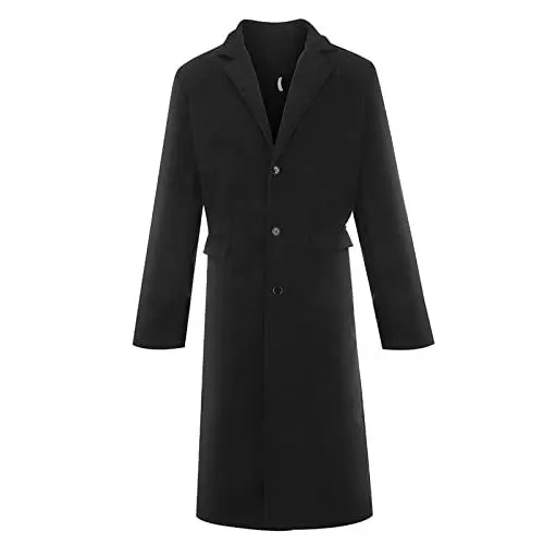 Produktbild: Herren-Sportmäntel und -blazer, Herren-Winter-Mittellanger Anzugkragen, einreihig, modisch, einfarbig, Mantel, Jacke, Anzüge für Herren, Oberbekleidung, formelle Geschäftsarbeit, Mantel, Windjacke