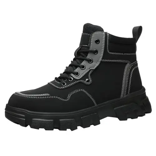 Produktbild: Generisch Sicherheitsstiefel Herren Leicht Sicherheitsschuhe Wasserdicht Arbeitsschuhe mit Stahlkappe Anti-Smash Und Anti-Punktur Arbeitsschutzschuhe Verschleißfeste rutschfest Arbeitsstiefel