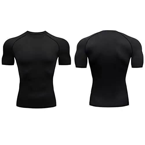 Produktbild: Herren-Trainingsshirt, Hochelastische, Kurze Ärmel, Hautfreundliche, Weiche Herren-Kompressionsshirts für das Training (L)