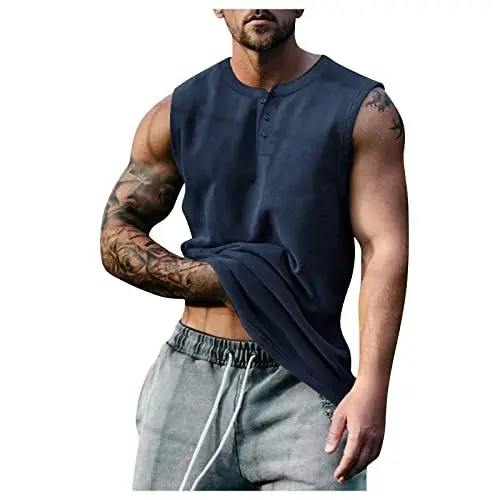 Produktbild: Herren-Unterhemden Lassig Ausschnitt Unterhemd Herren Trägershirts Tanktops Unterhemd Herren Weiss Unterhemd Herren Westen Herren Ärmellose Tshirt Herren Baumwolle Und Leinen Tanktop Unterhemd